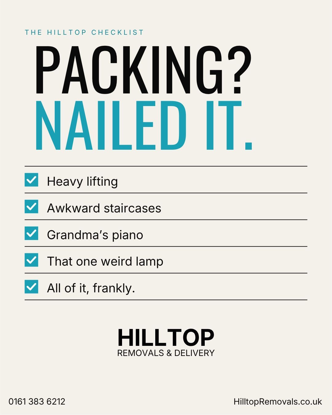 Hilltop Removals - Work Portfolio & Logo